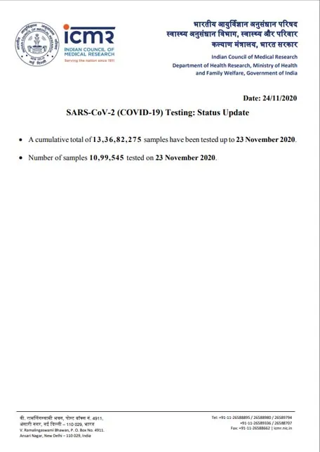 india coronavirus samples tested icmr 